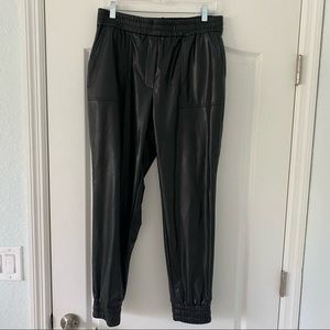 Faux Leather Joggers
